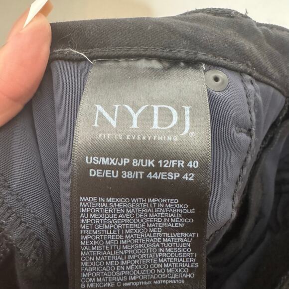 NYDJ Curves 360 Jeans Women's 8 Short Black Denim High Rise Straight Casual - Picture 11 of 13